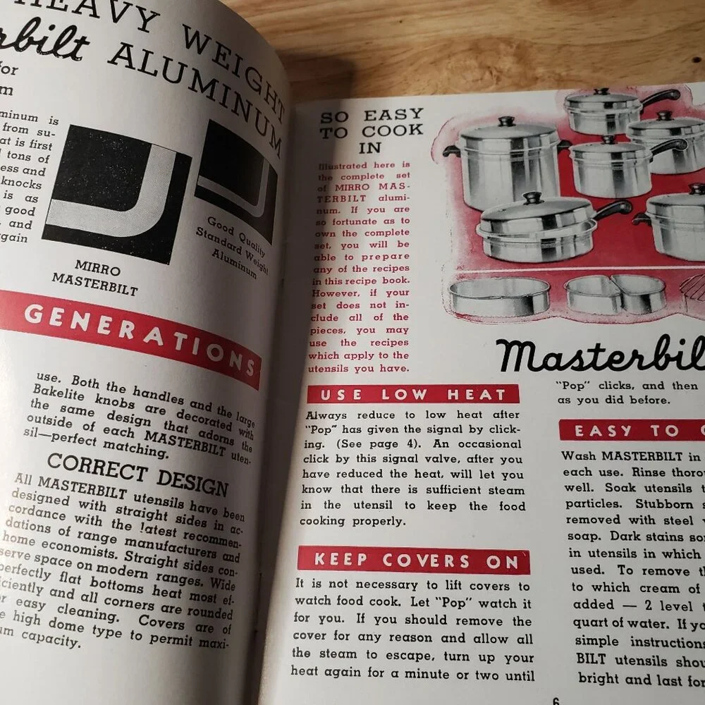 Vintage Mirro Pressure Cooker Cookbooks 1950 Masterbilt & 1972 Mirro-Matic
